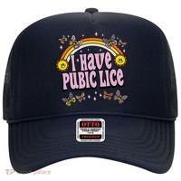 I Have Pubic Lice Funny Sarcastic Rainbow Hat thumb 0