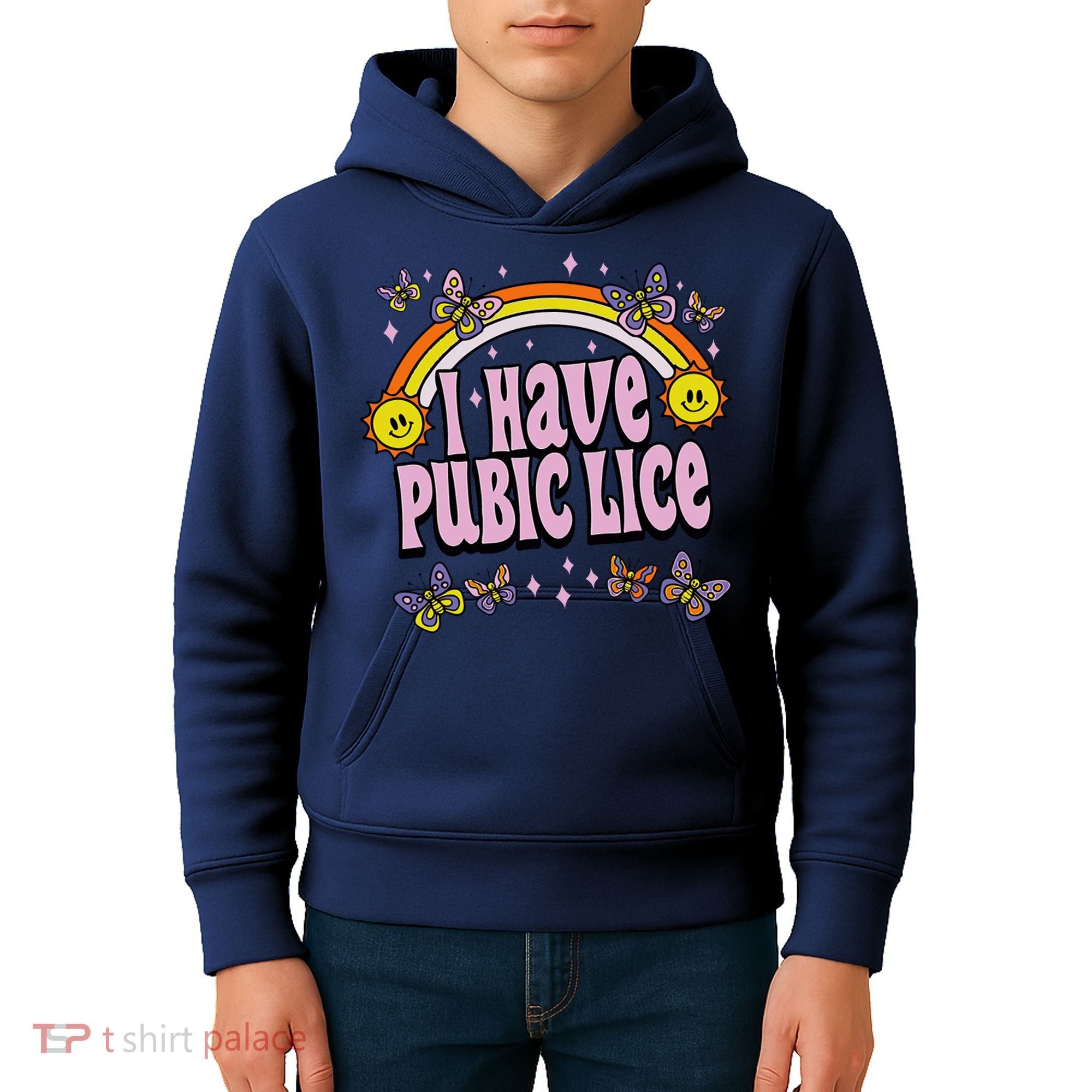 I Have Pubic Lice Funny Sarcastic Rainbow Kids Hoodie