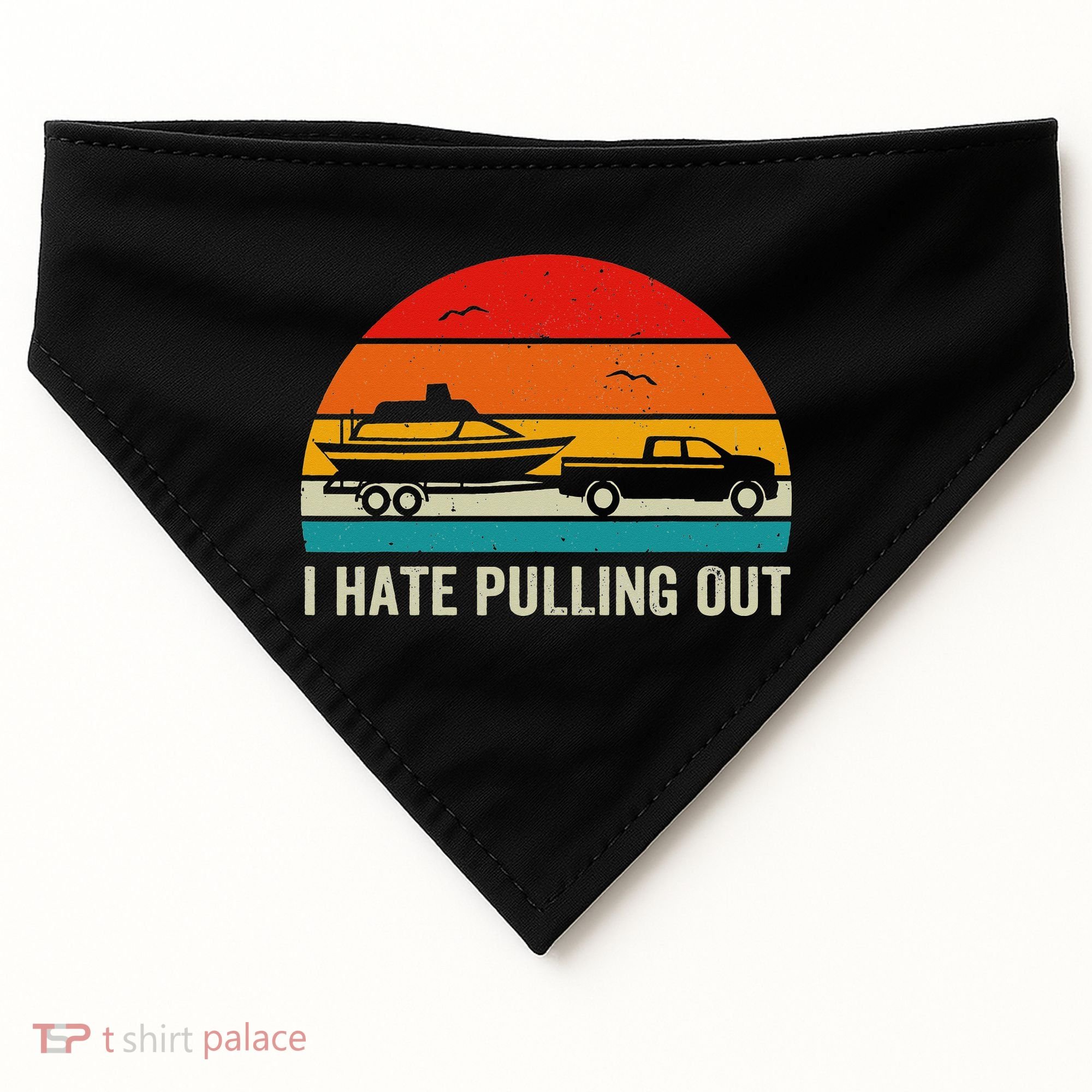 I Hate Pulling Out Retro Boat Captain Funny Boating Lovers USA-Made Doggie Bandana