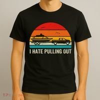 I Hate Pulling Out Retro Boat Captain Funny Boating Lovers T-Shirt thumb 3