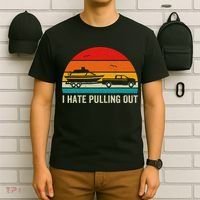 I Hate Pulling Out Retro Boat Captain Funny Boating Lovers T-Shirt thumb 6