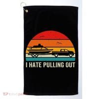 I Hate Pulling Out Retro Boat Captain Funny Boating Lovers Golf Towel thumb 0