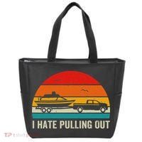 I Hate Pulling Out Retro Boat Captain Funny Boating Lovers Tote Bag thumb 0