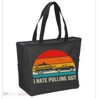 I Hate Pulling Out Retro Boat Captain Funny Boating Lovers Tote Bag thumb 2