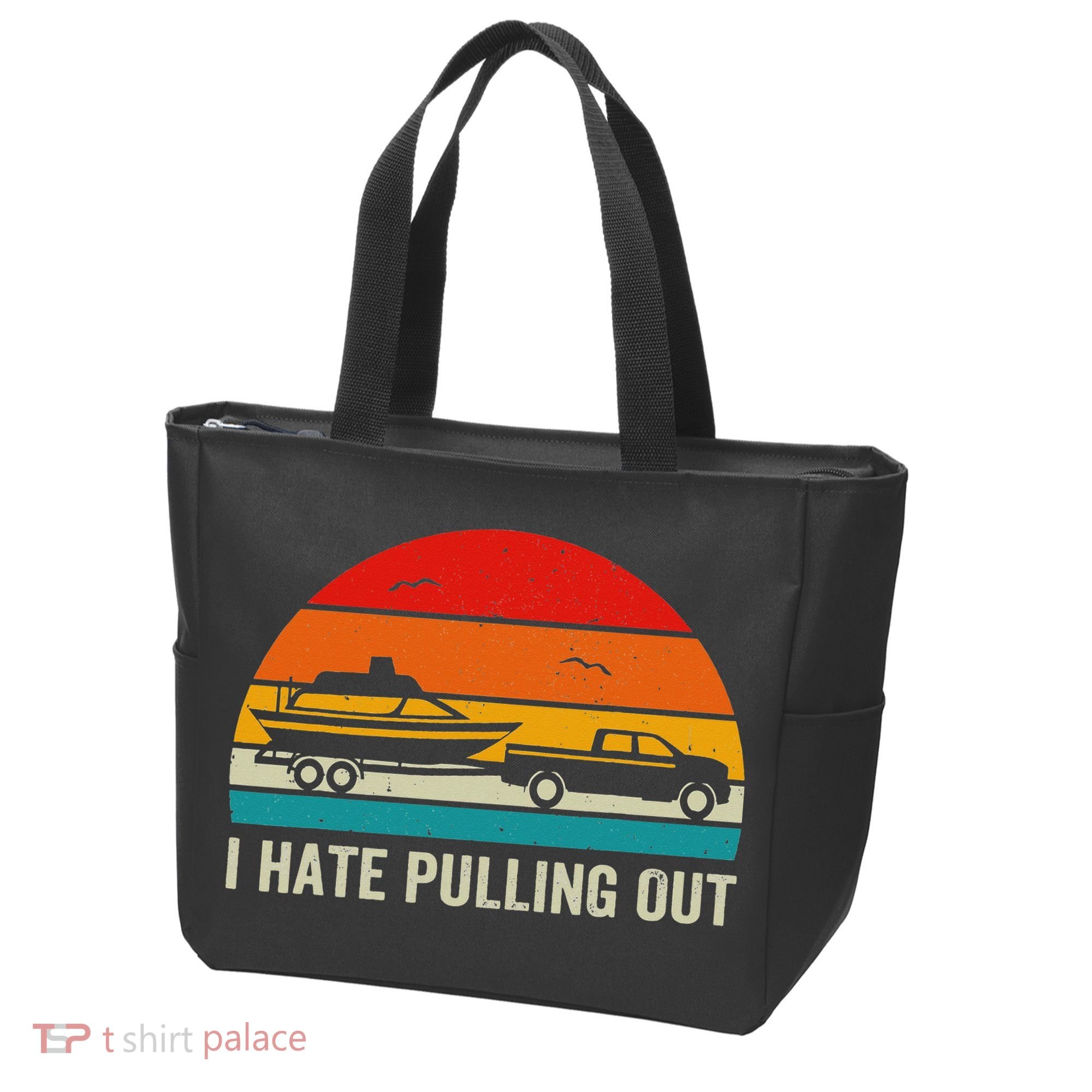 I Hate Pulling Out Retro Boat Captain Funny Boating Lovers Tote Bag