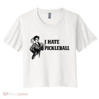 I Hate Pickleball Women's Crop Top Tee thumb 0