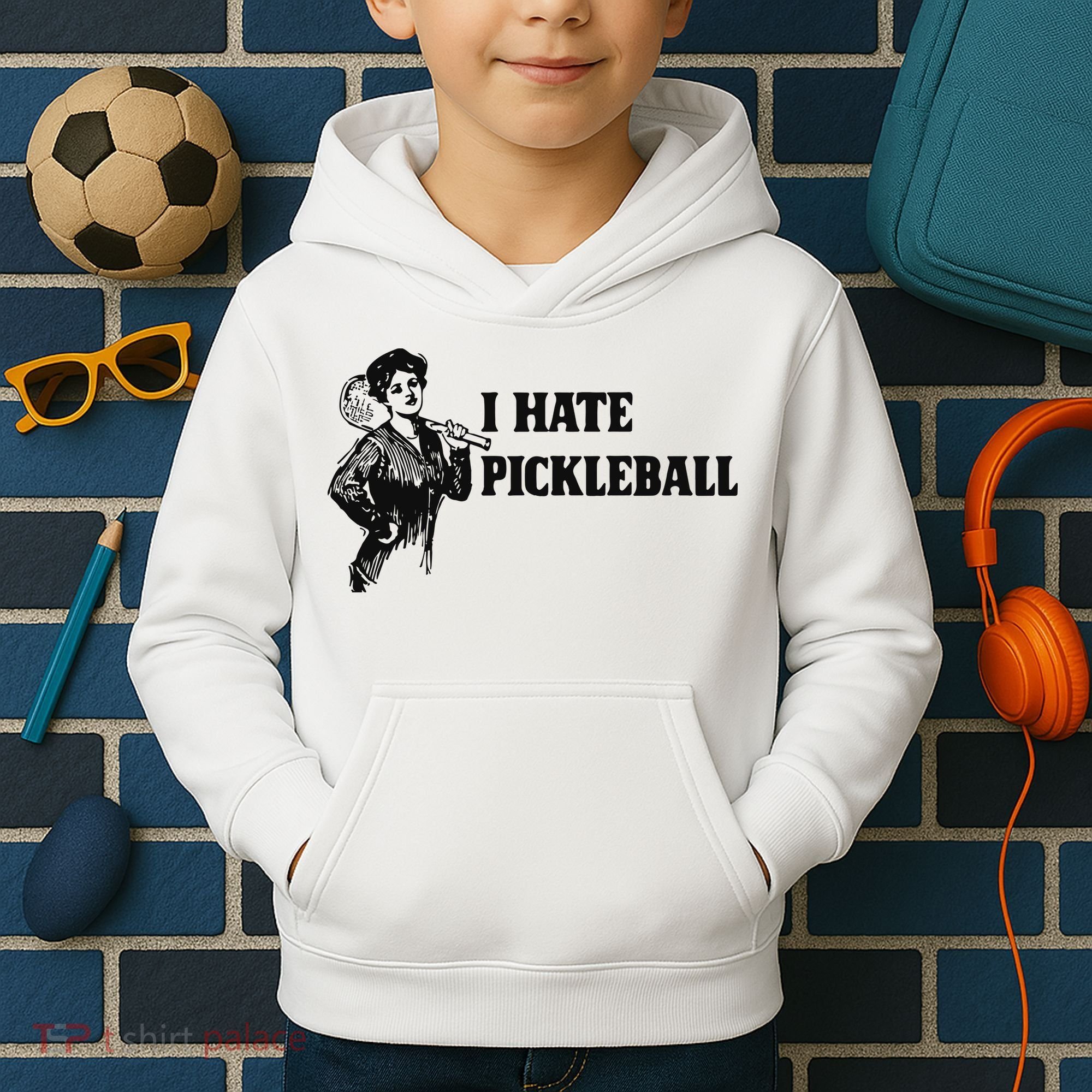 I Hate Pickleball Kids Hoodie