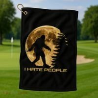 I Hate People Bigfoot Golf Towel thumb 1
