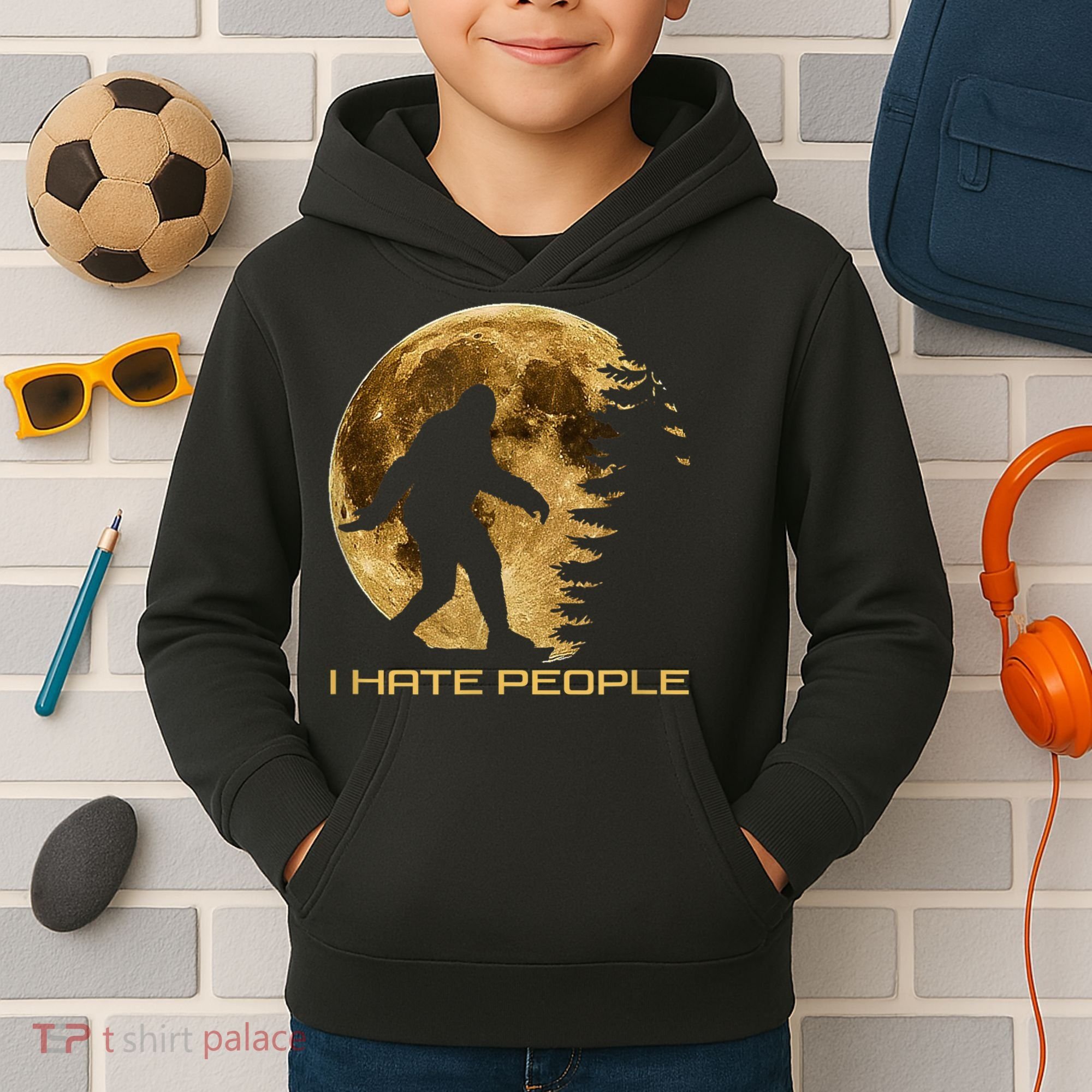 I Hate People Bigfoot Kids Hoodie
