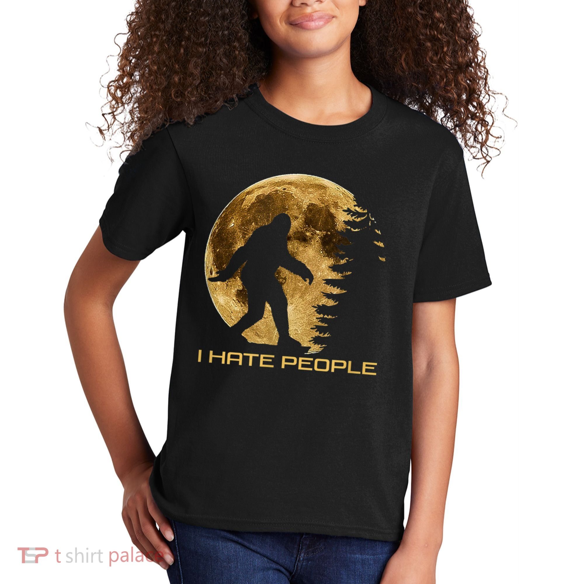 I Hate People Bigfoot Kids T-Shirt
