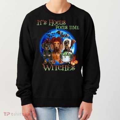 It's Hocus Pocus Time Witches Dachshund Halloween Design Women's Sweatshirt