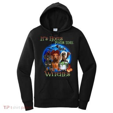 It's Hocus Pocus Time Witches Dachshund Halloween Design Women's Hoodie