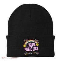 I Have Pubic Lice Funny Retro Offensive Inappropriate Meme Beanie thumb 0