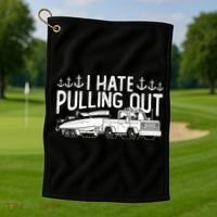 I Hate Pulling Out Retro Boating Boat Captain For Cool Gift Golf Towel thumb 1