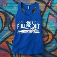 I Hate Pulling Out Retro Boating Boat Captain For Cool Gift Women's Tank Top thumb 3