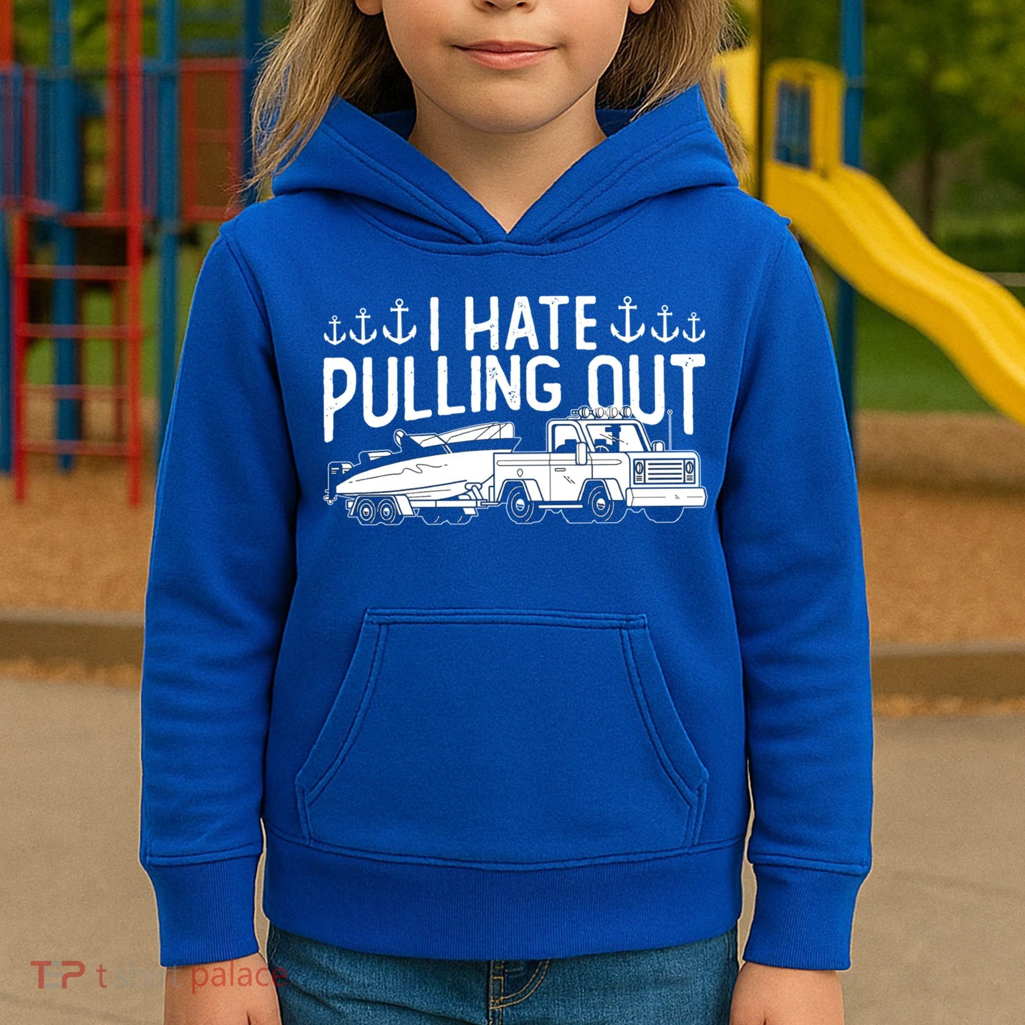 I Hate Pulling Out Retro Boating Boat Captain For Cool Gift Kids Hoodie