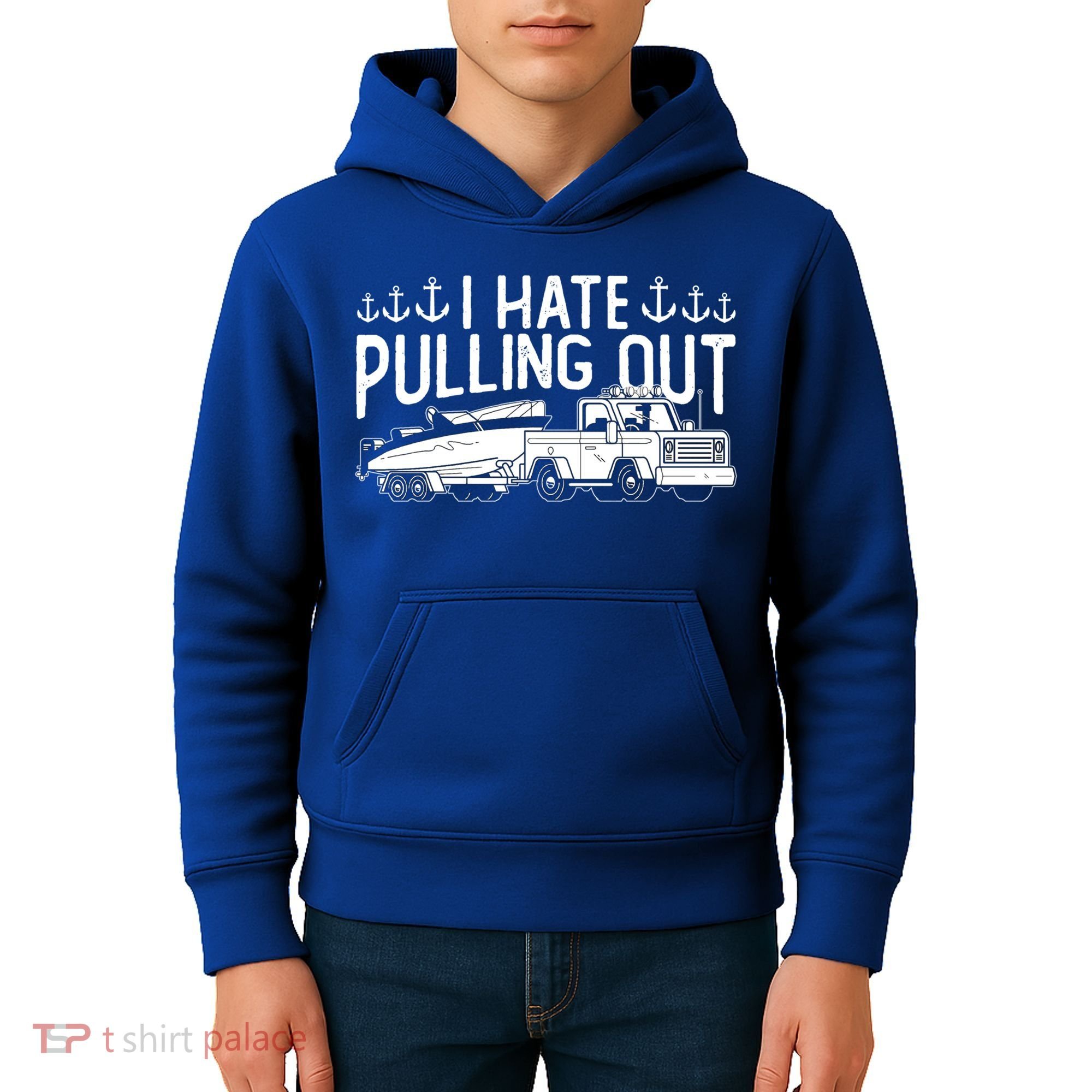 I Hate Pulling Out Retro Boating Boat Captain For Cool Gift Kids Hoodie