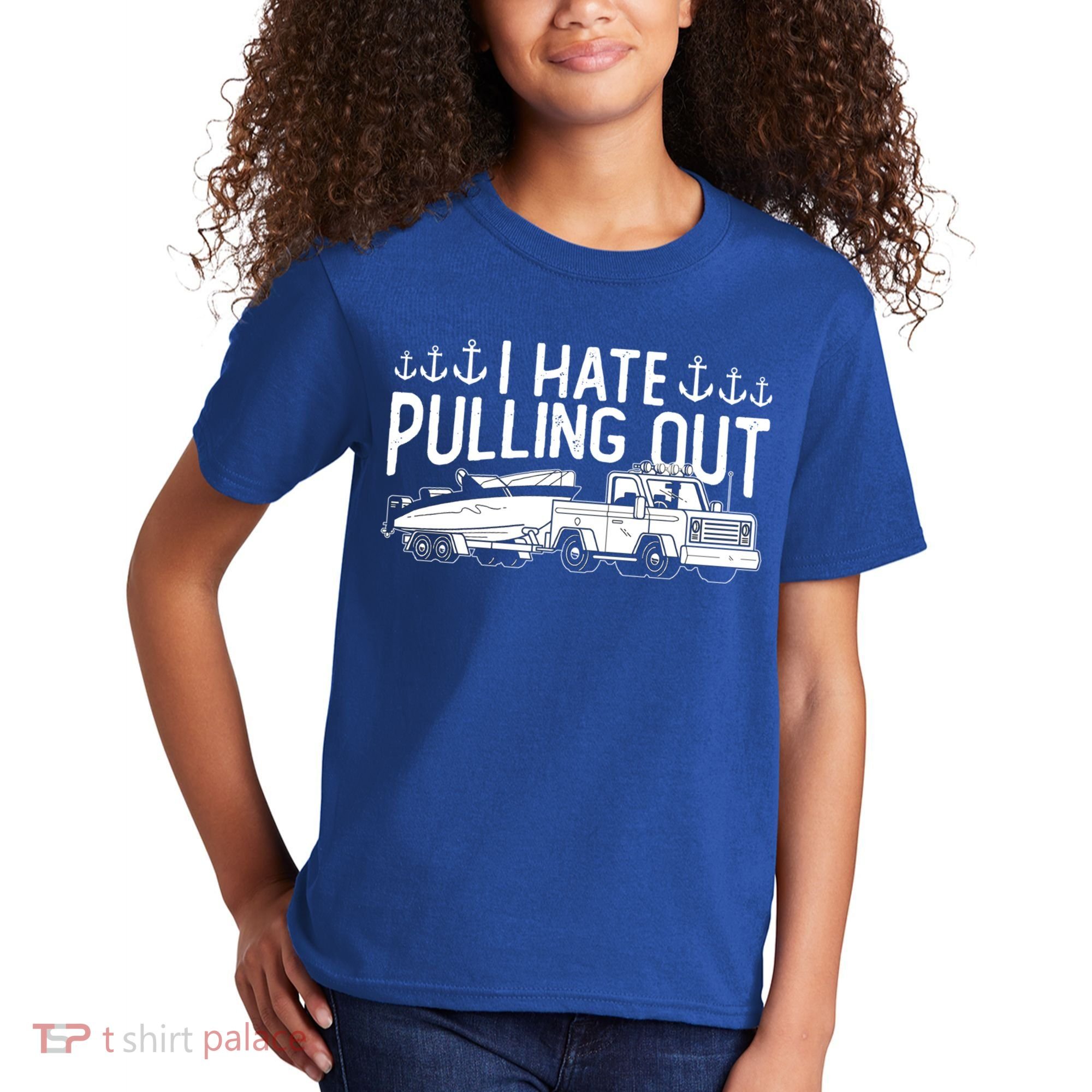 I Hate Pulling Out Retro Boating Boat Captain For Cool Gift Kids T-Shirt
