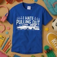 I Hate Pulling Out Retro Boating Boat Captain For Cool Gift Kids T-Shirt thumb 3