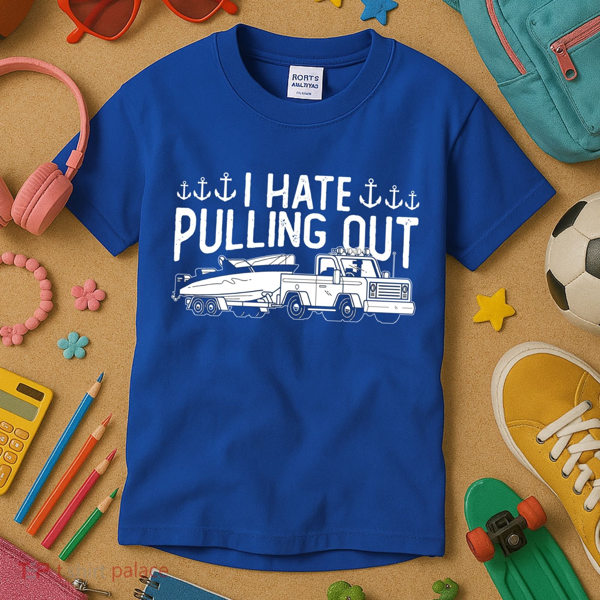 I Hate Pulling Out Retro Boating Boat Captain For Cool Gift Kids T-Shirt