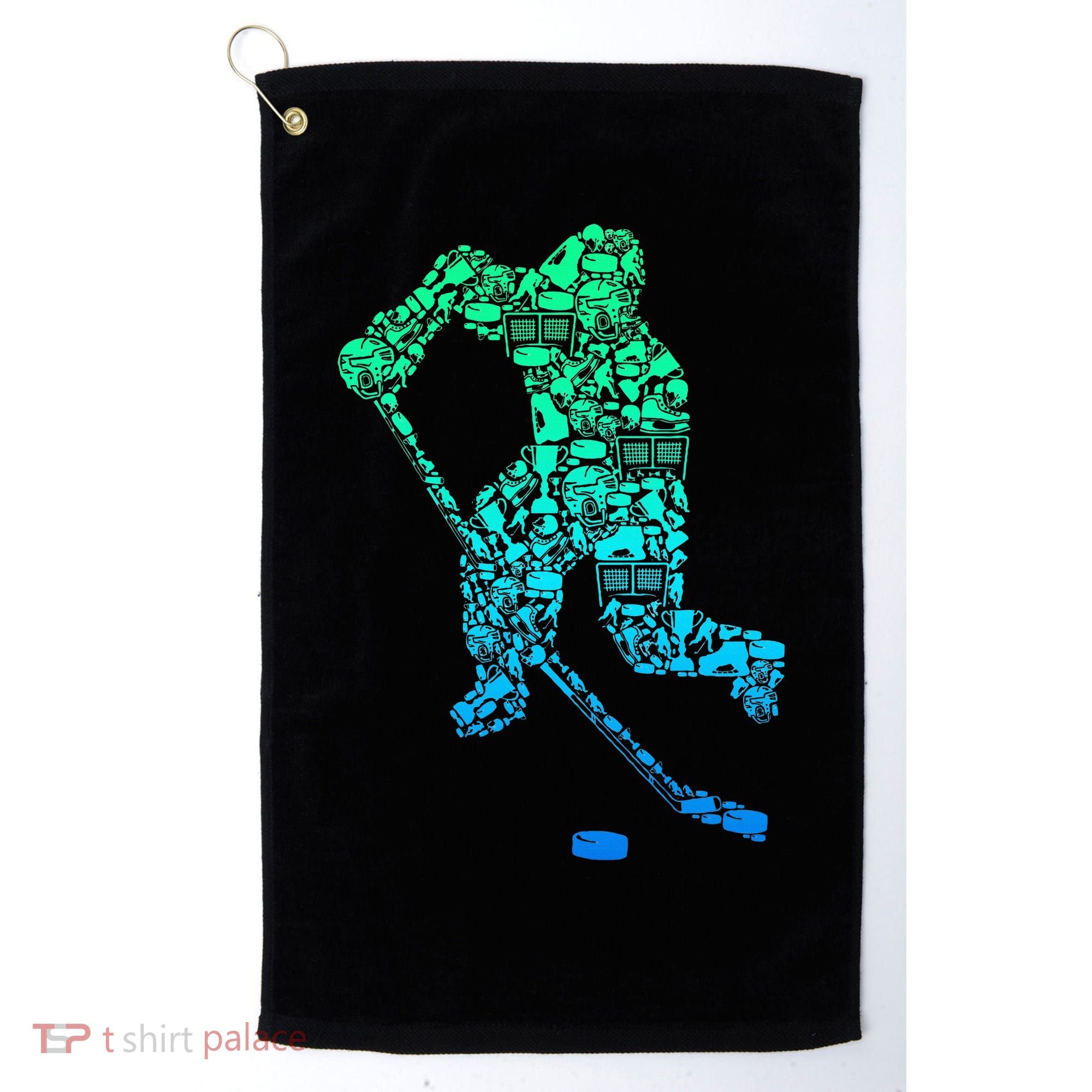 Ice Hockey Player Golf Towel