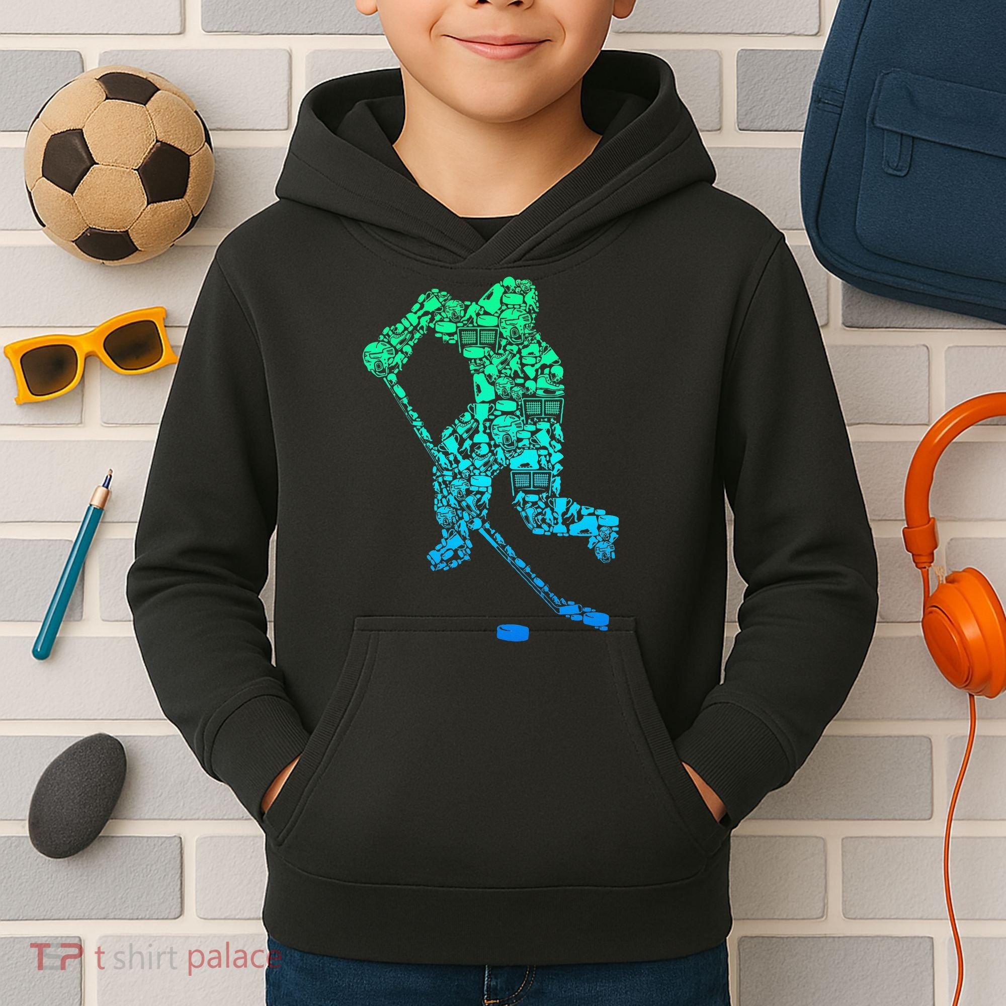 Ice Hockey Player Kids Hoodie