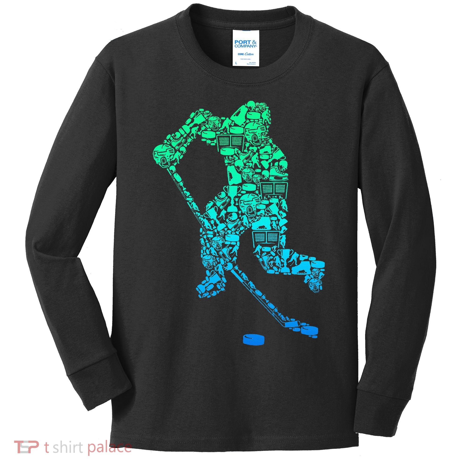 Ice Hockey Player Kids Long Sleeve Shirt