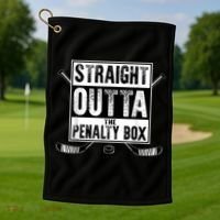 Ice Hockey Player Gift Straight Outta The Penalty Box Gift Golf Towel thumb 1