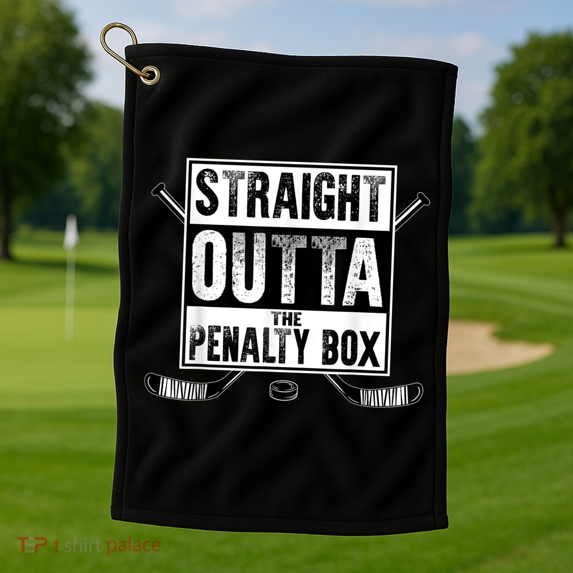 Ice Hockey Player Gift Straight Outta The Penalty Box Gift Golf Towel