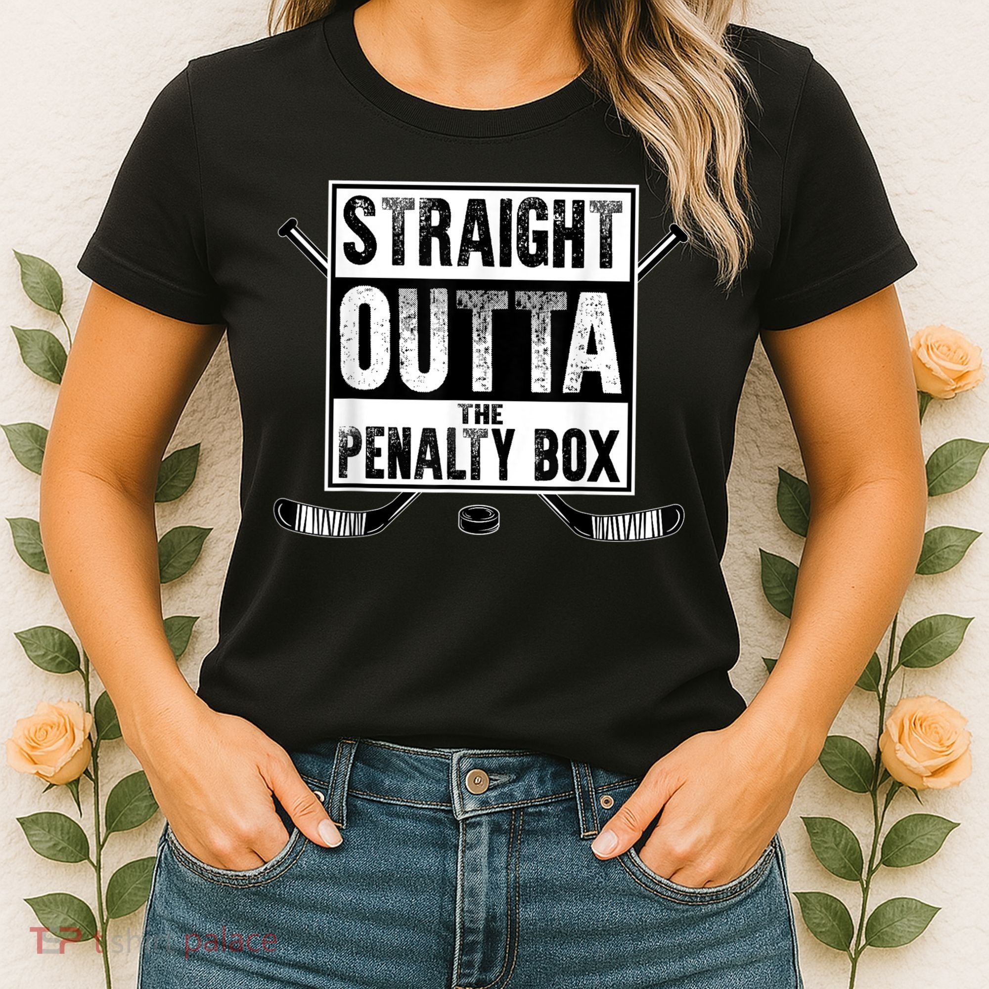 Ice Hockey Player Gift Straight Outta The Penalty Box Gift Women's T-Shirt