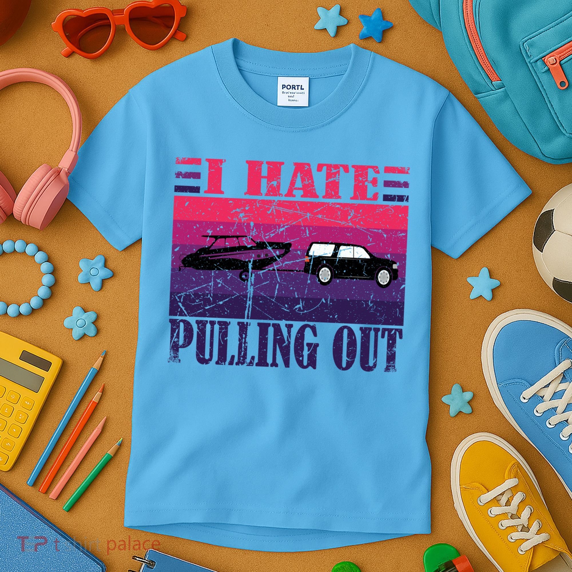 I Hate Pulling Out Retro Boating Boat Captain Gift Kids T-Shirt