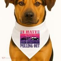 I Hate Pulling Out Retro Boating Boat Captain Gift USA-Made Doggie Bandana thumb 1