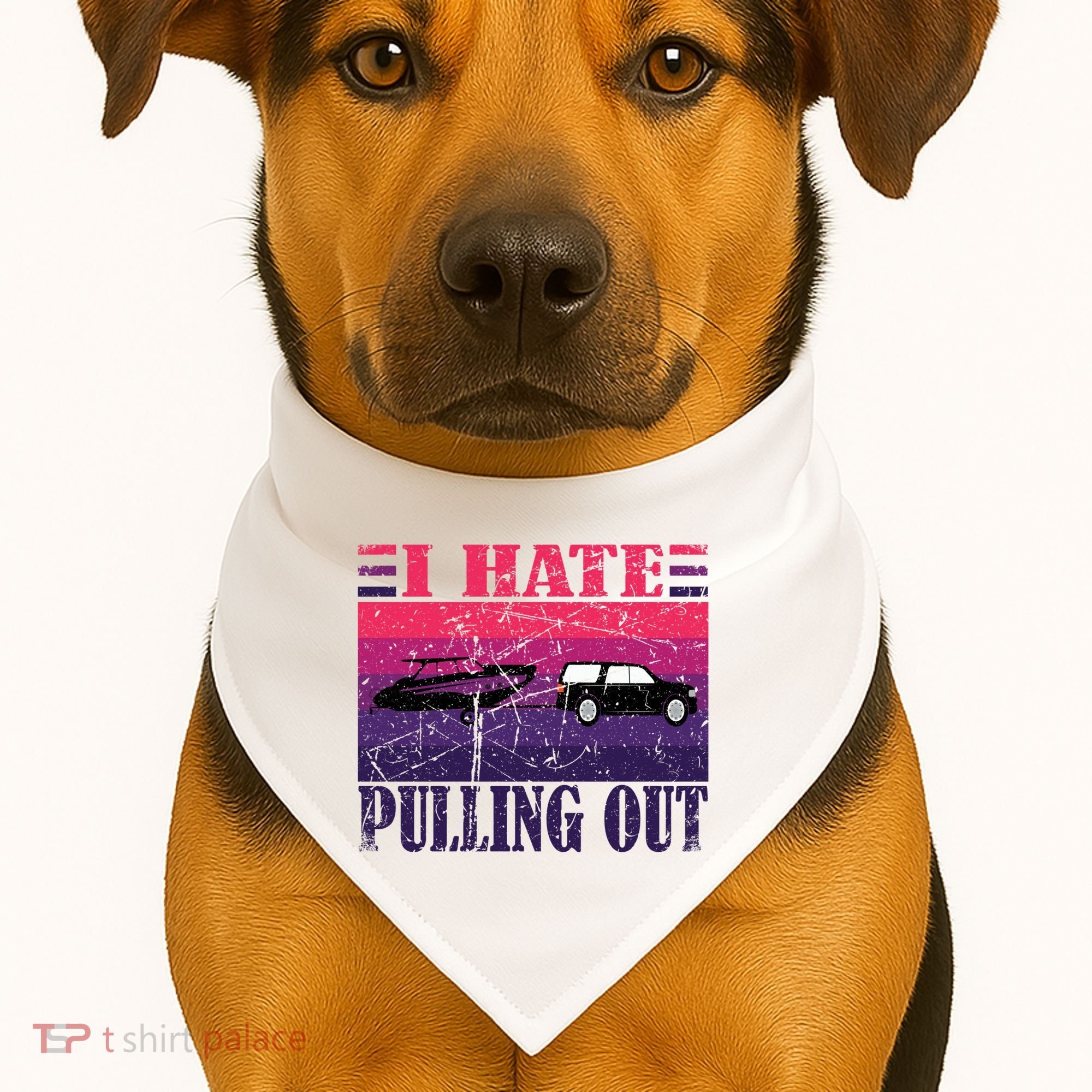 I Hate Pulling Out Retro Boating Boat Captain Gift USA-Made Doggie Bandana