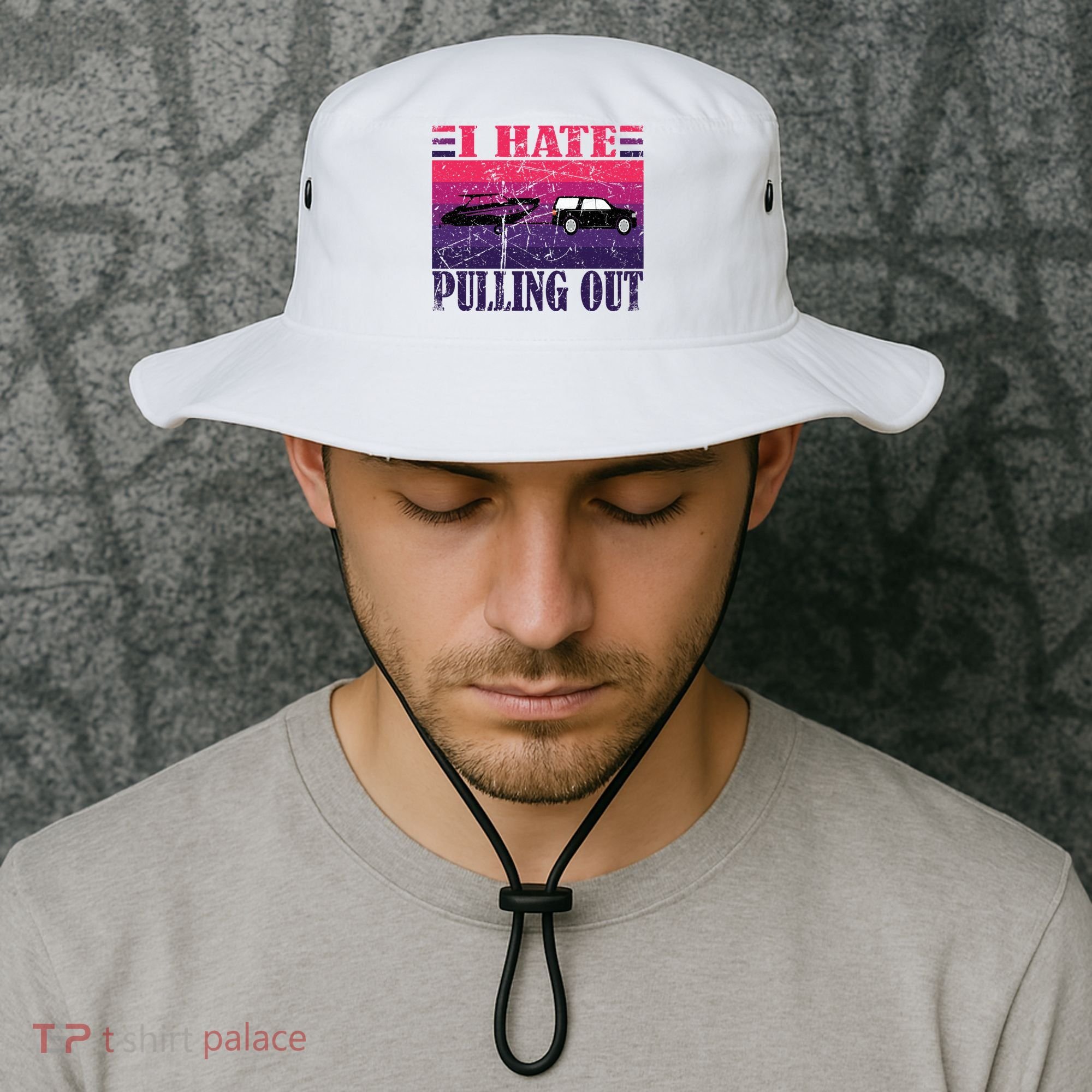 I Hate Pulling Out Retro Boating Boat Captain Gift Bucket Hat