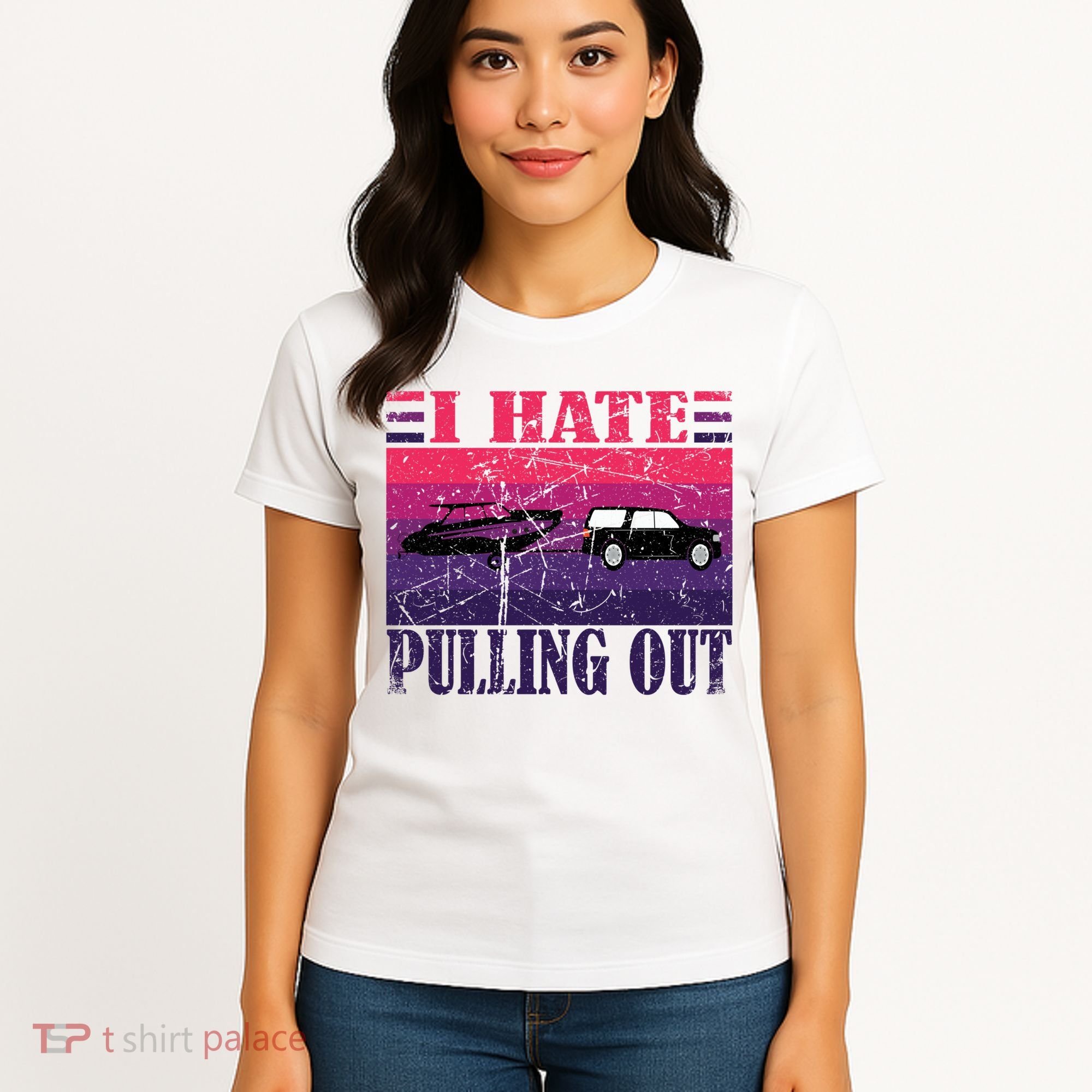 I Hate Pulling Out Retro Boating Boat Captain Gift Women's T-Shirt