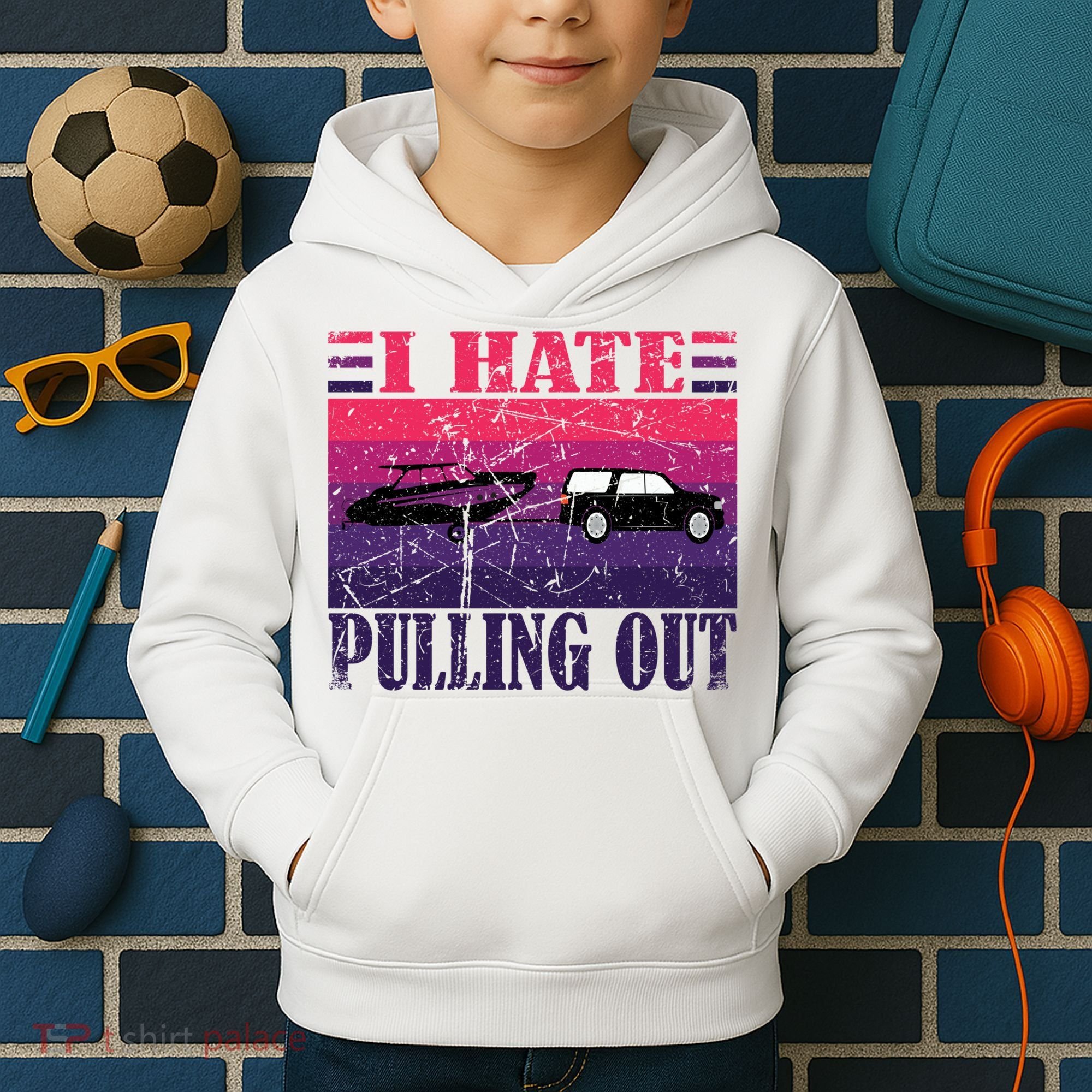 I Hate Pulling Out Retro Boating Boat Captain Gift Kids Hoodie