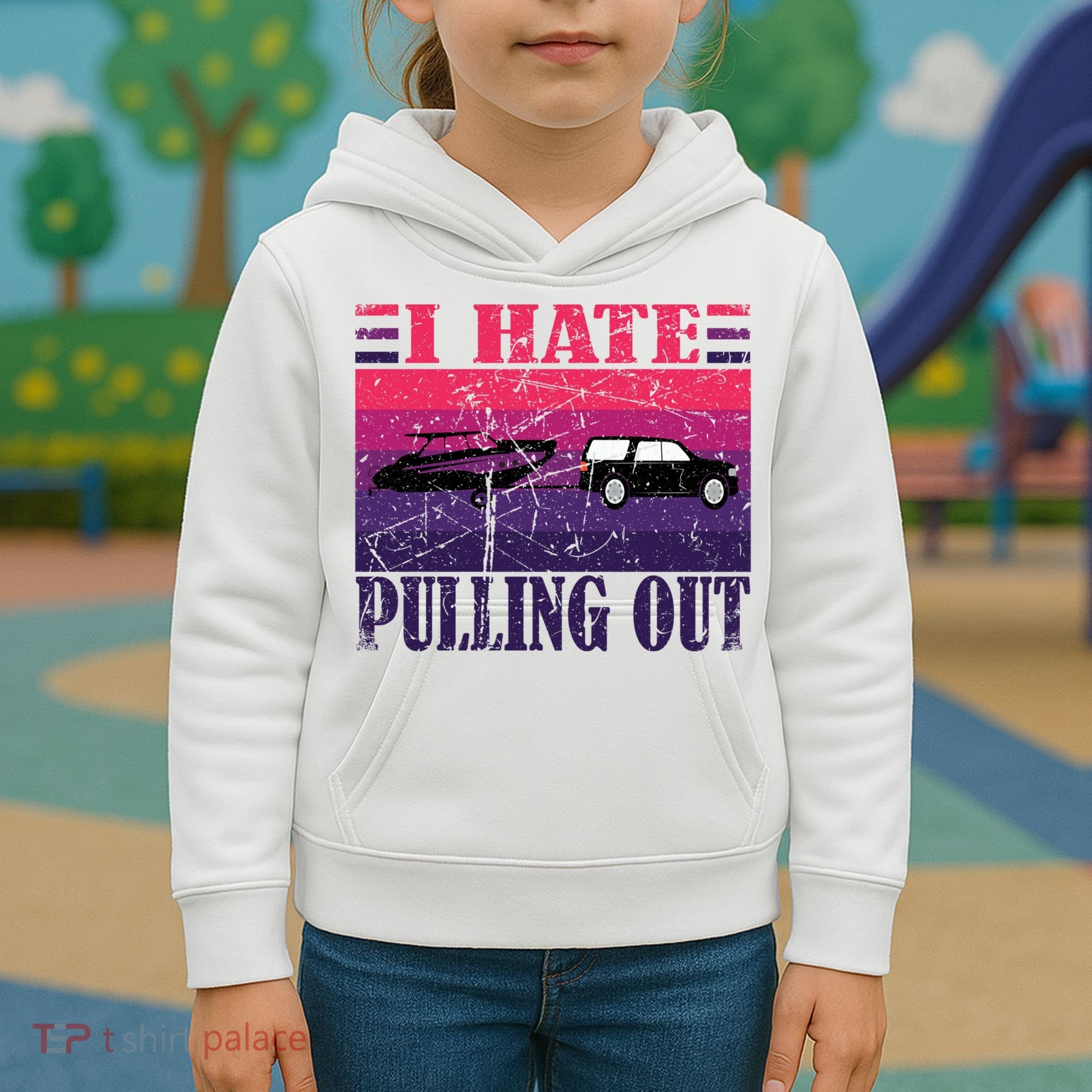 I Hate Pulling Out Retro Boating Boat Captain Gift Kids Hoodie