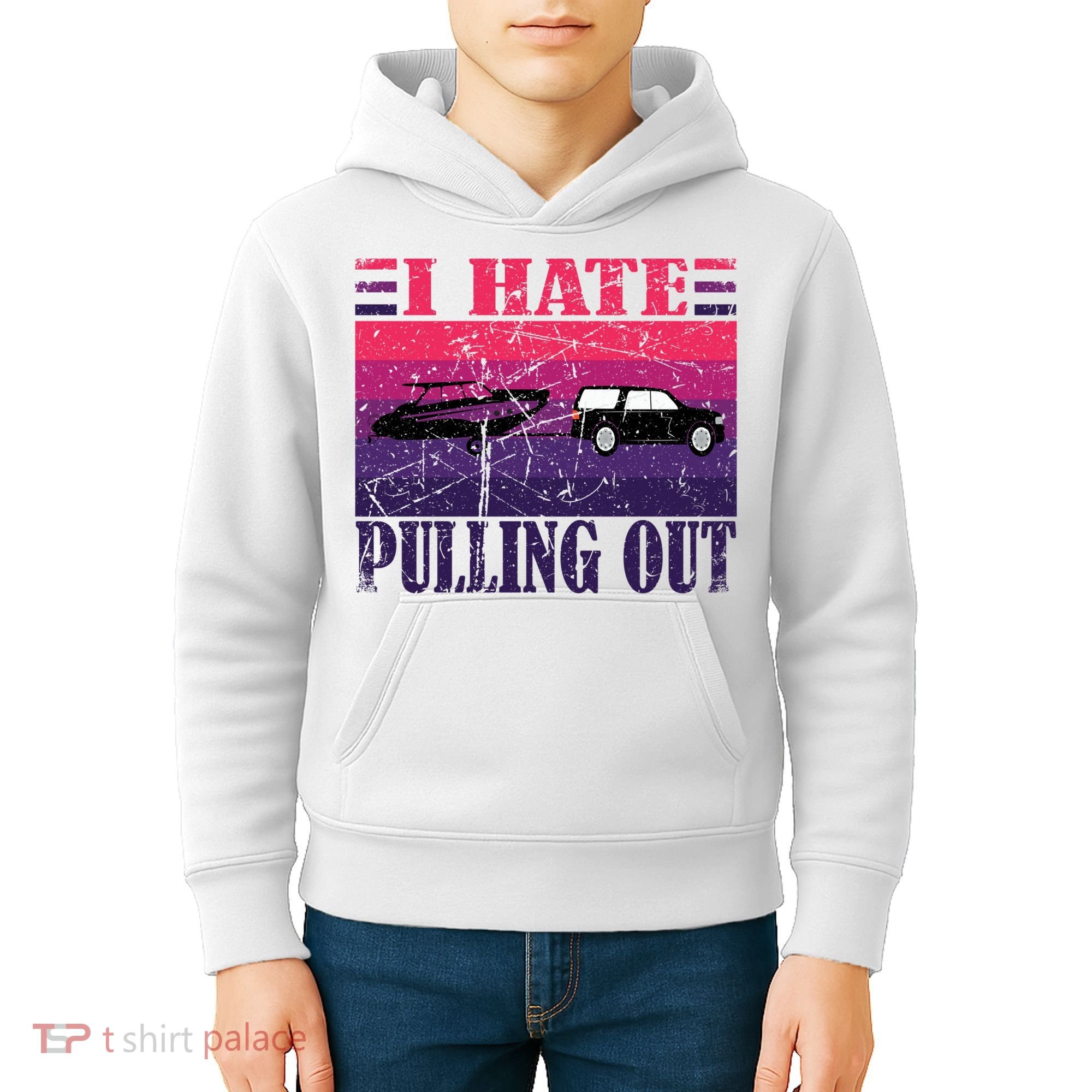 I Hate Pulling Out Retro Boating Boat Captain Gift Kids Hoodie