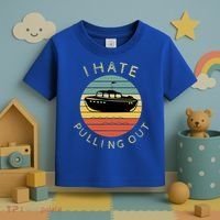 I Hate Pulling Out Retro Boating Boat Captain Funny Gift Toddler T-Shirt thumb 3