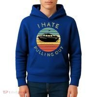 I Hate Pulling Out Retro Boating Boat Captain Funny Gift Kids Hoodie thumb 4