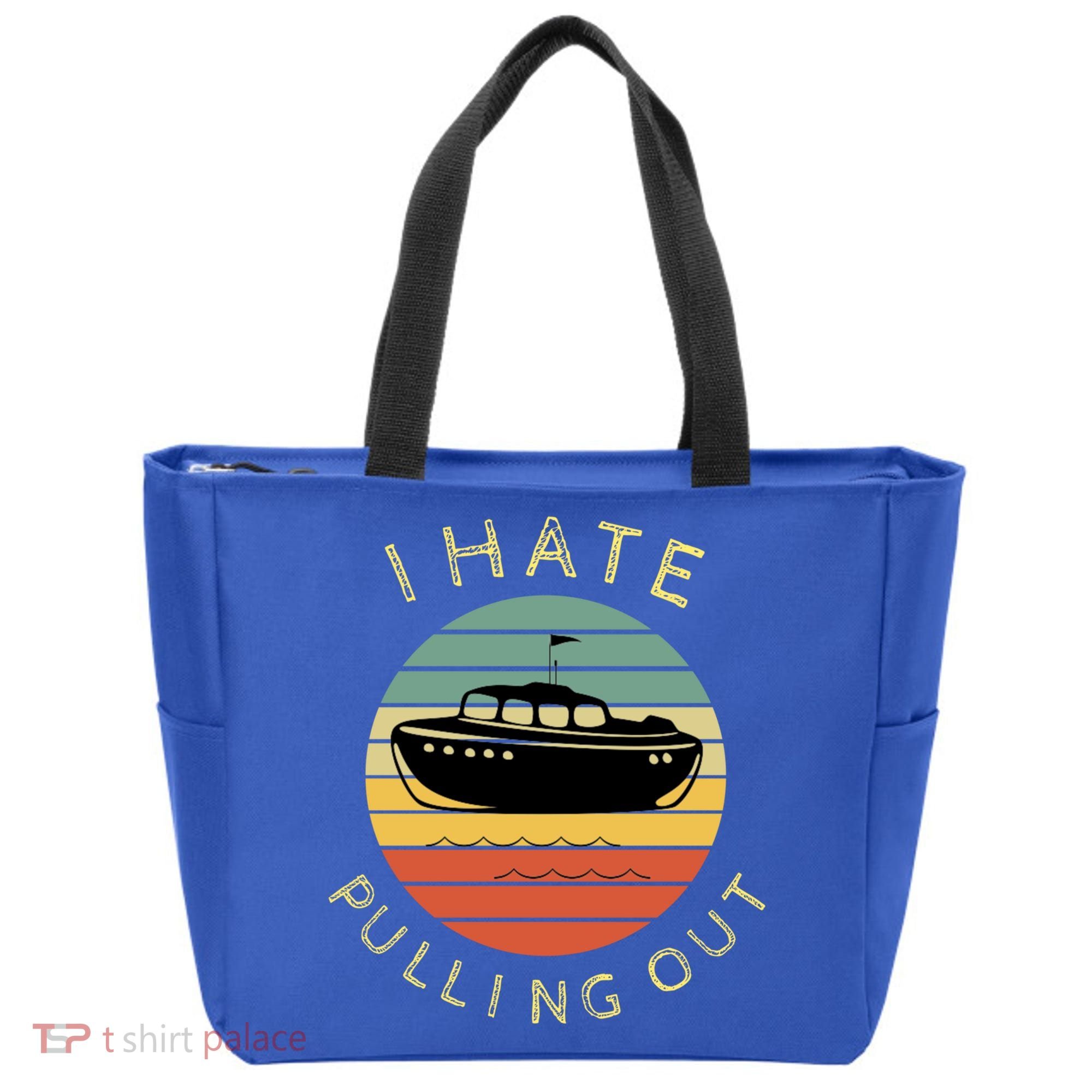 I Hate Pulling Out Retro Boating Boat Captain Funny Gift Tote Bag