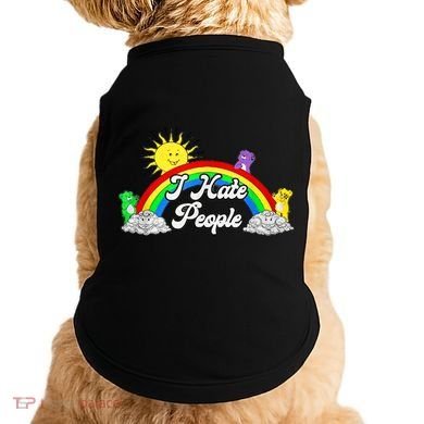 I Hate People Rainbow Printed Graphic Doggie Tank