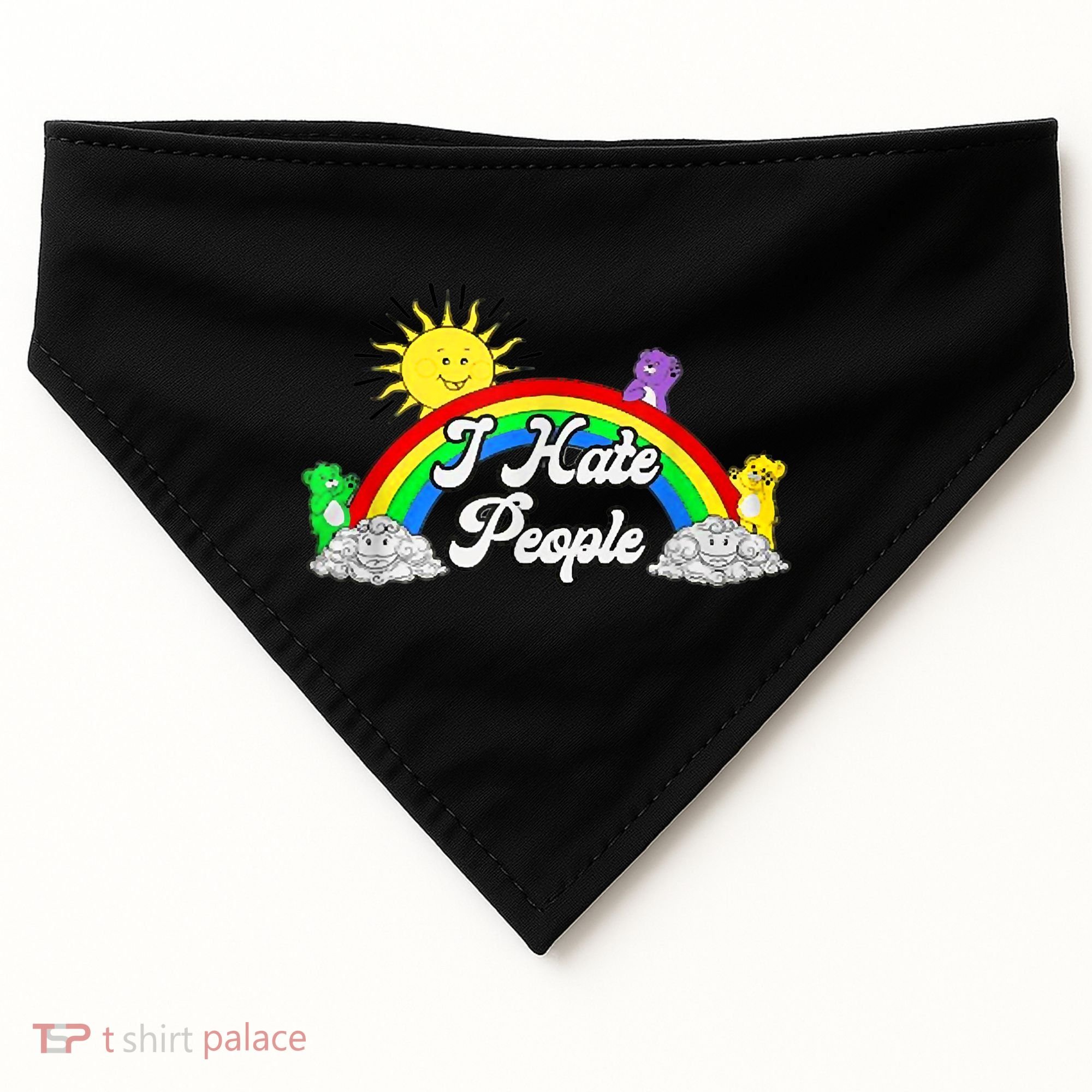 I Hate People Rainbow Printed Graphic USA-Made Doggie Bandana