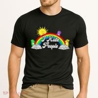 I Hate People Rainbow Printed Graphic Cooling Performance Crew T-Shirt thumb 2