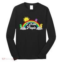 I Hate People Rainbow Printed Graphic Long Sleeve Shirt thumb 0