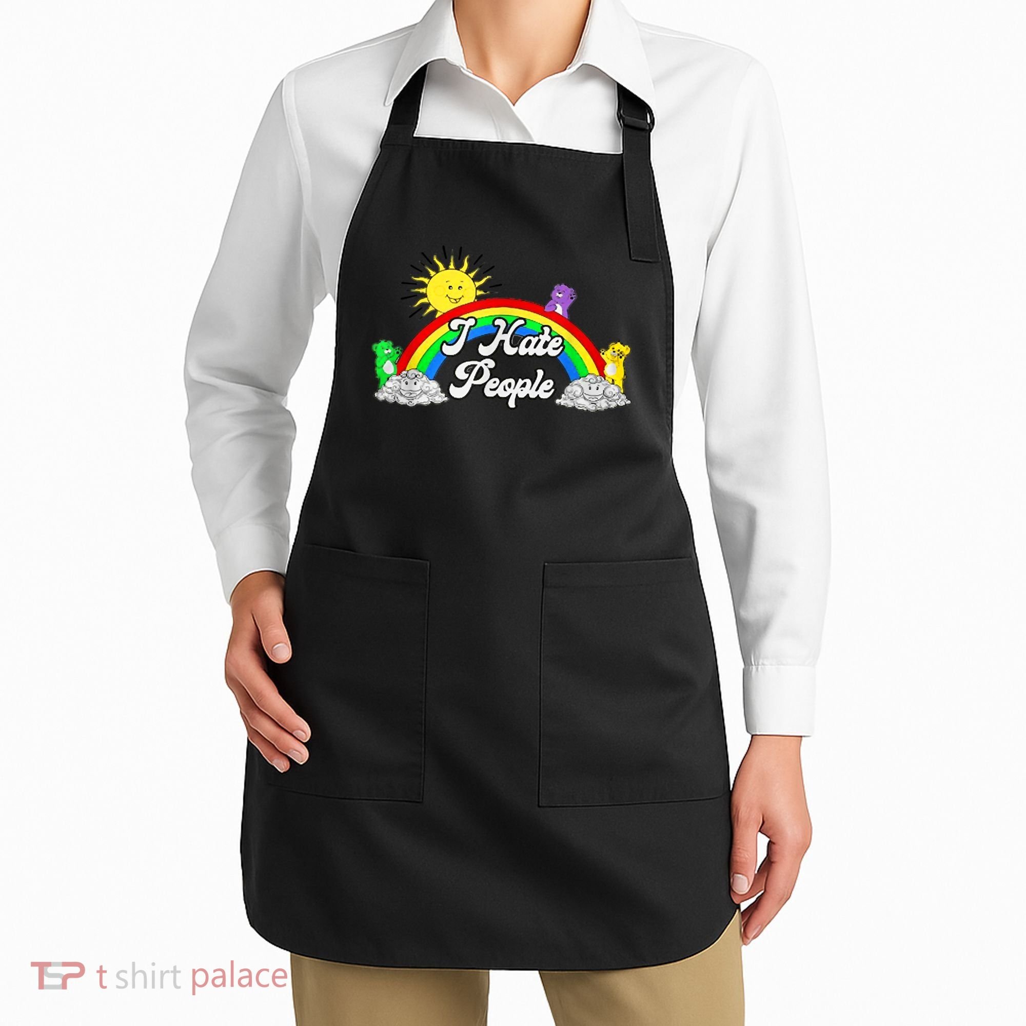 I Hate People Rainbow Printed Graphic Apron