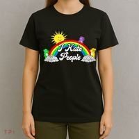 I Hate People Rainbow Printed Graphic T-Shirt thumb 4