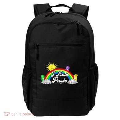 I Hate People Rainbow Printed Graphic Backpack