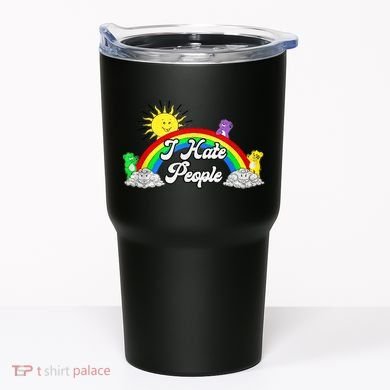 I Hate People Rainbow Printed Graphic Tumbler