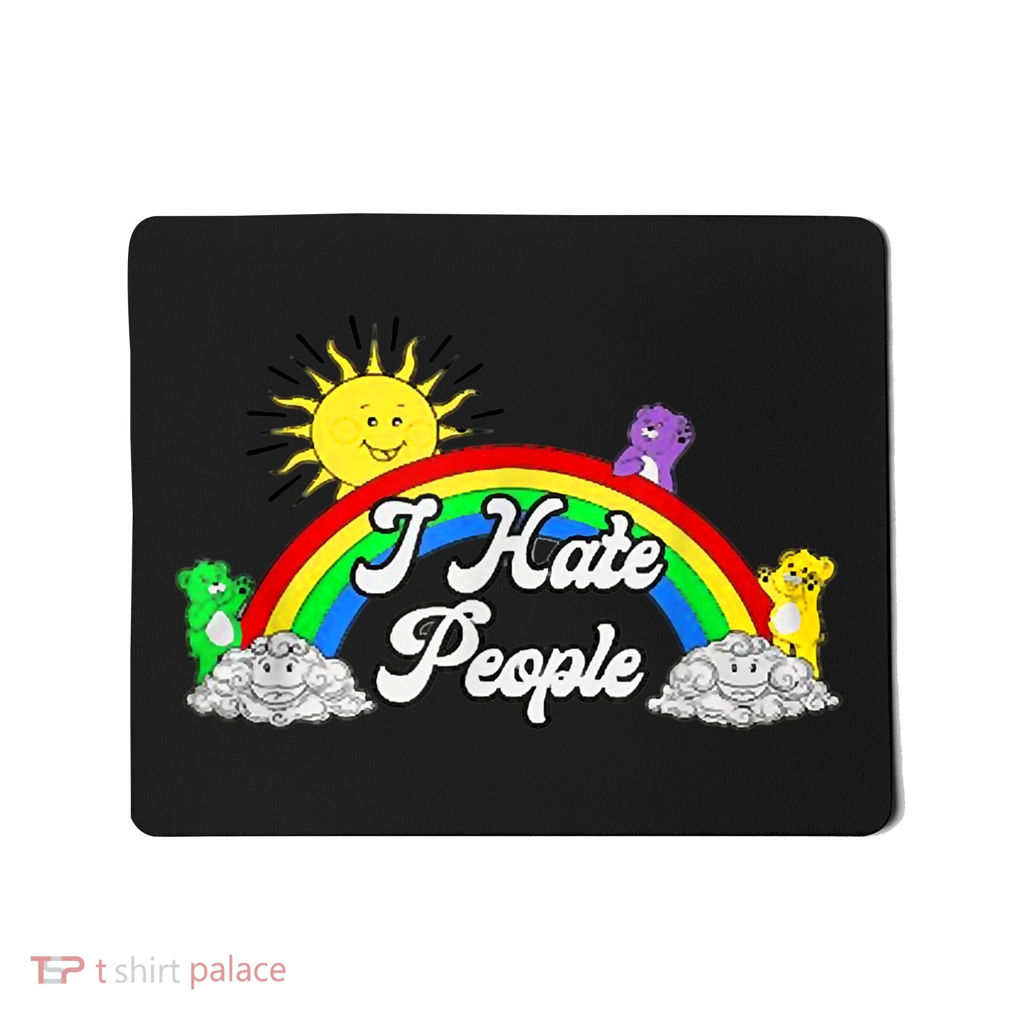 I Hate People Rainbow Printed Graphic Mousepad